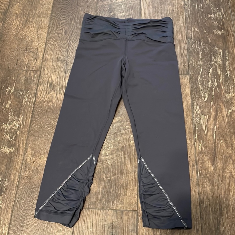 LuluLemon Crop Folded Design Leggings Slate Grey‎ 6